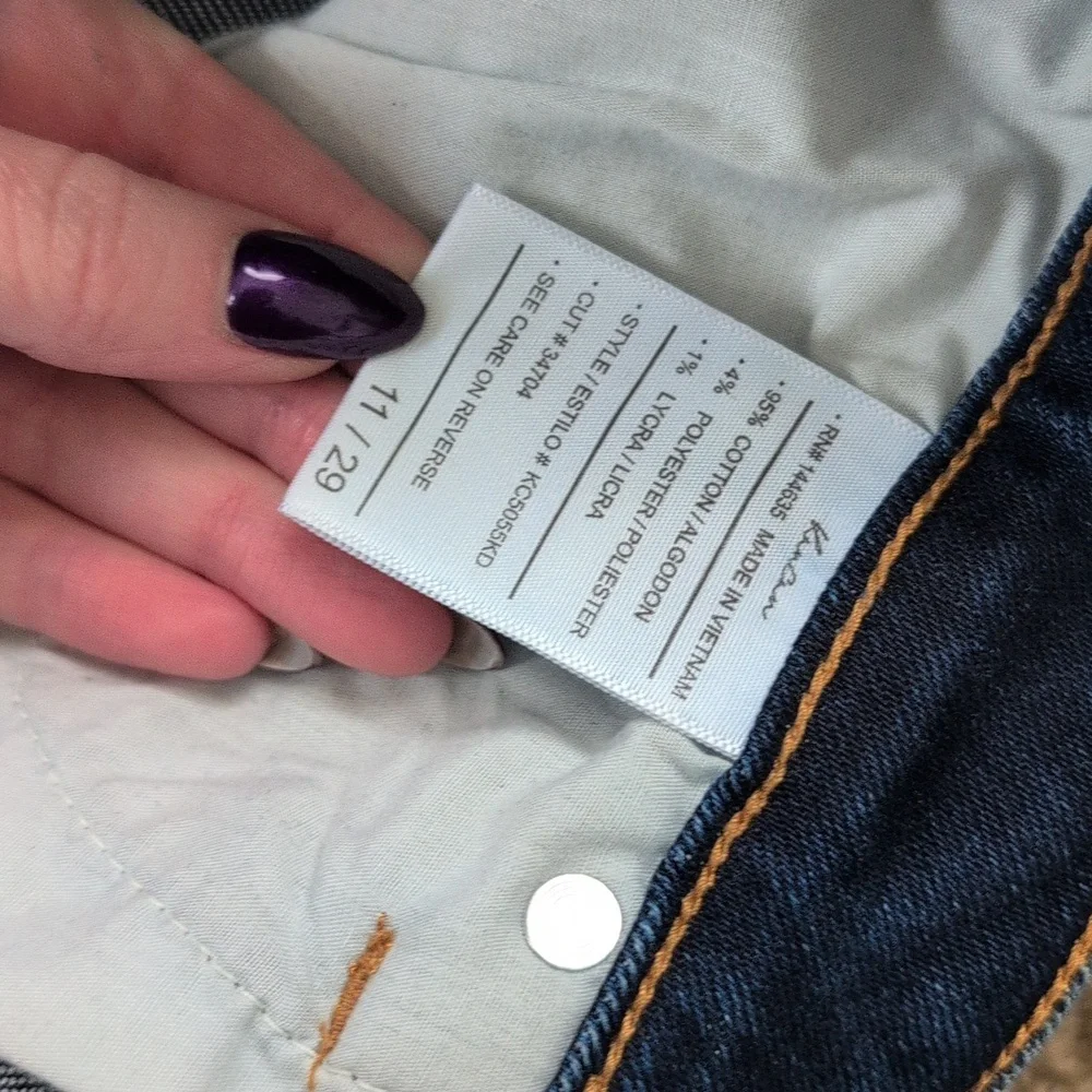 KanCan Women's Distressed Dark Blue Denim Jeans - Picture 3 of 8